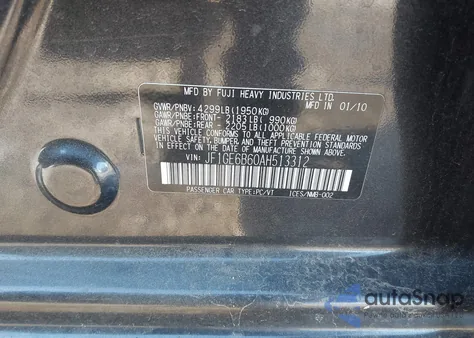 2010 Subaru Impreza 2.5I Premium из США, поврежденный, VIN JF1GE6B60AH513312